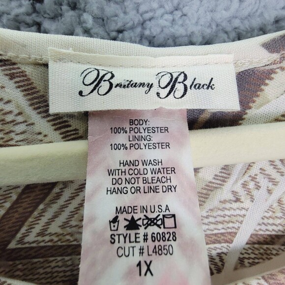 Brittany Black Women's 1X Tunic Top Lined Lacy Top Flared Long Sleeves Vintage - Picture 7 of 13